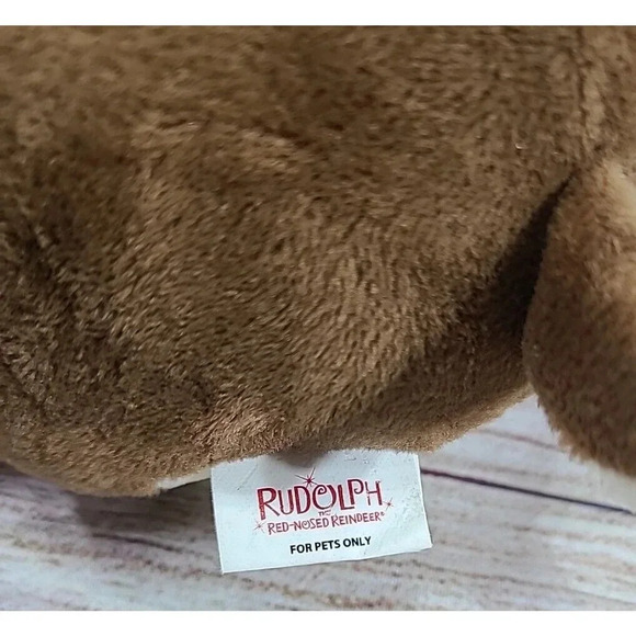 Fetch For Pets Plush Rudolph The Red-Nosed Reindeer Stuffed Dog Toy Squeaks 8" - Picture 5 of 6